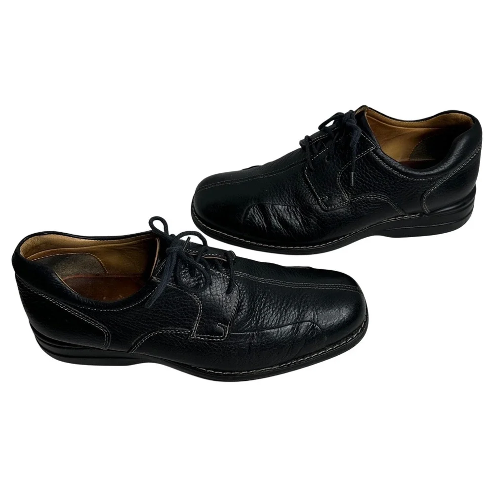 Johnston & Murphy Shuler Bicycle Mens Size 8.5 M Black Leather Shoes  20-7222‎